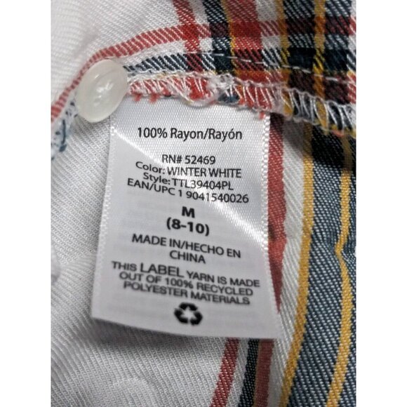 Time & Tru Womens ruffled tank top Plaid flutter/Cap Sleeve Sz M multicolor EUC - Picture 10 of 12